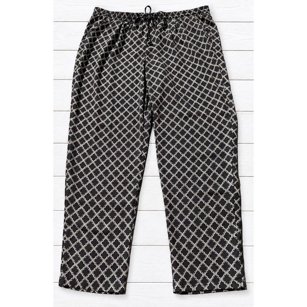 Roz & Ali Pants Geometric Print Elastic Waist Drawstring Casual Plus Size 2X